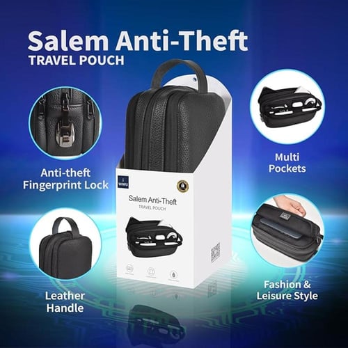 حقيبة اليد سالم عالية الجودة جلد طبيعي 3 سحاب- مقا...