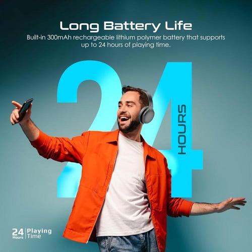 سماعة رأس لاسلكية ببطارية تصميم قابل للطي من برومي...