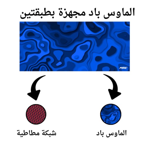 ماوس باد ARC باللونين الأزرق والأسود