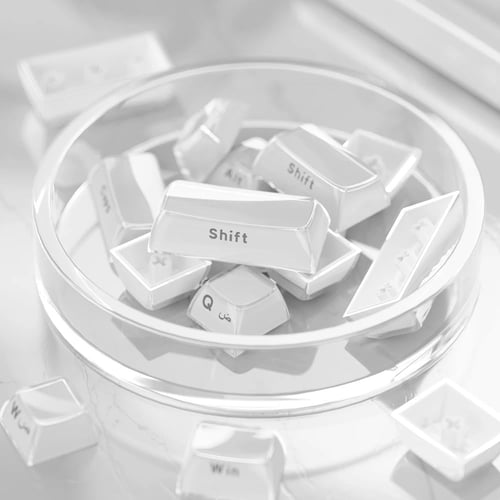 كي كابس للكيبورد كرستال ابيض عربي انجليزي