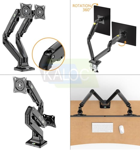 ستاند شاشة متحرك لشاشتين باللون الأسود