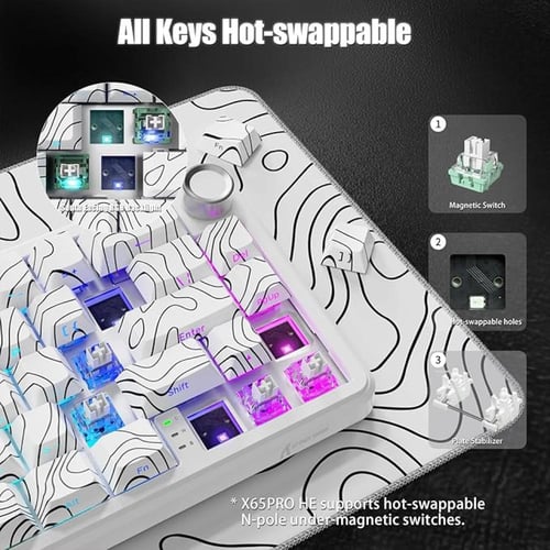 كيبورد مغناطيسي لاسلكي X65 HE PRO