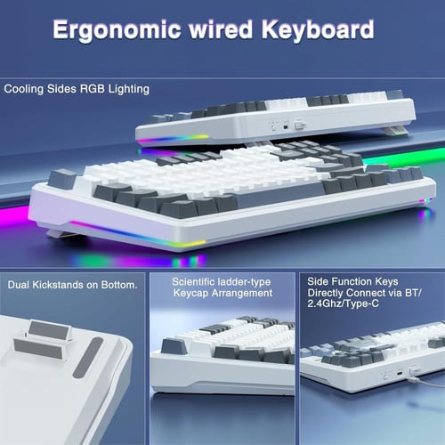 كيبورد ميكانيكي لاسلكي باللغة العربية - F87