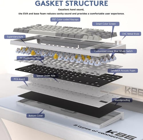 كيبورد ميكانيكي لاسلكي K86 باللغة العربية