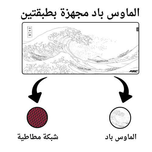 ماوس باد ARC بتصميم موج البحر لون أبيض