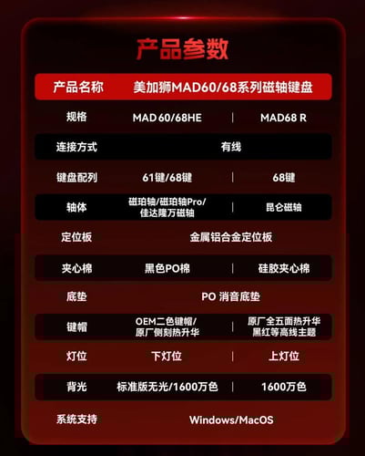 كيبورد مغناطيسي سلكي MAD 60HE