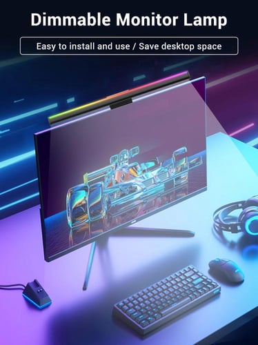 اضاءة للشاشة مميزة RGB وايرلس بجهاز تحكم عن بعد