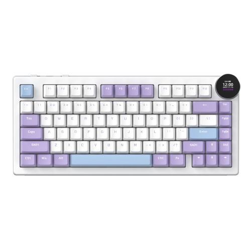 Wireless magnetic keyboard AK820 MAX in Arabic language in white and purple