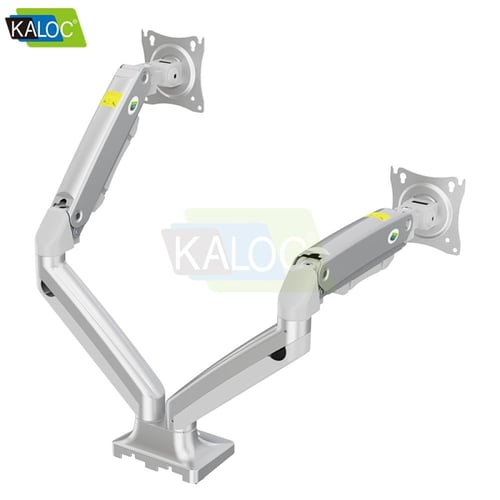 ستاند شاشه متحرك لشاشتين باللون الرمادي