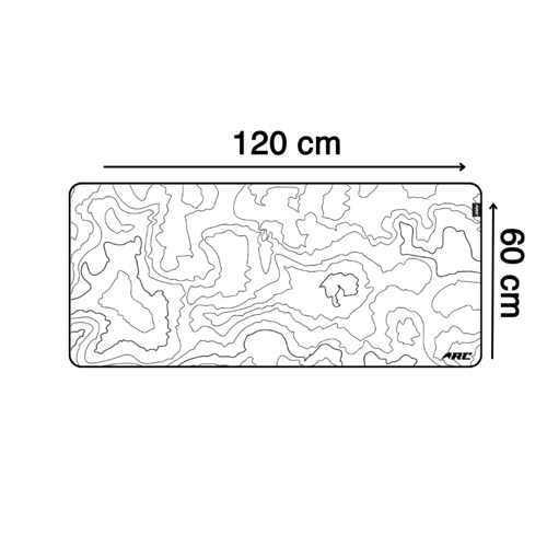 ماوس باد ARC TOPO باللون الابيض وتخطيط باللون الأس...