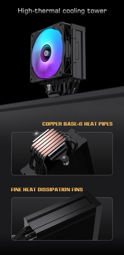 مبرد هوائي احترافي بشاشة رقمية ومروحه RGB بحجم 120...