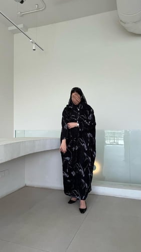 عبايه اسود butterfly دبل فيس