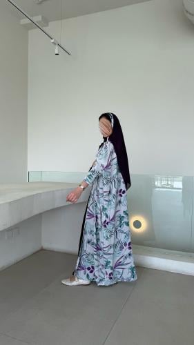 عبايه لافندر -دبل فيس