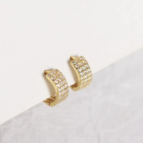 قرط فضه بالكريستال