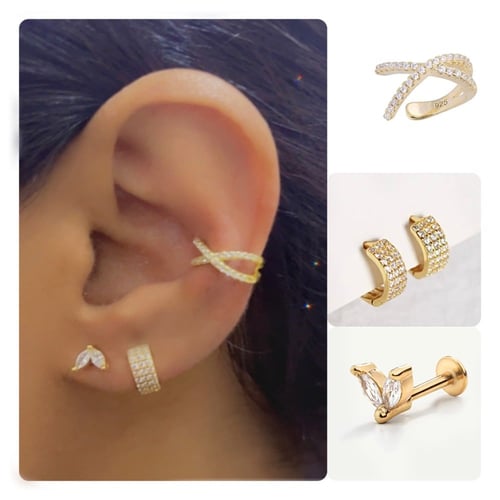 قرط فضه بالكريستال