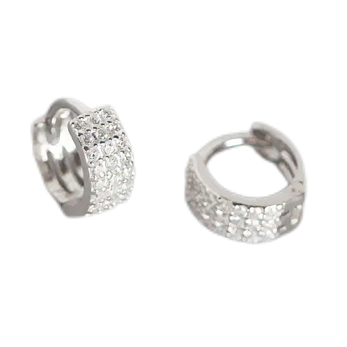 قرط فضه بالكريستال