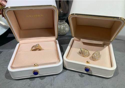 خاتم و حلق بشرون ذهب و الماس