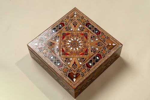 صندوق خشبي دمشقي كبير