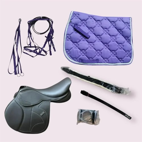 طقم سرج يورو رايدر جلد و مخمل الايطالي