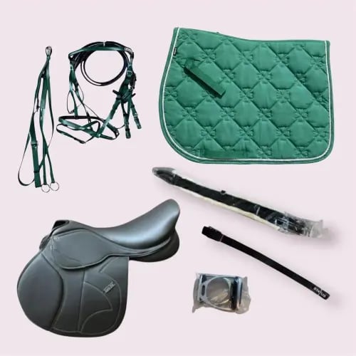 طقم سرج يورو رايدر جلد و مخمل الايطالي