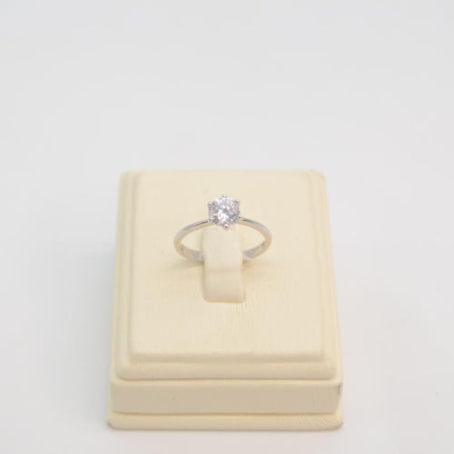 خاتم سولتير فضة