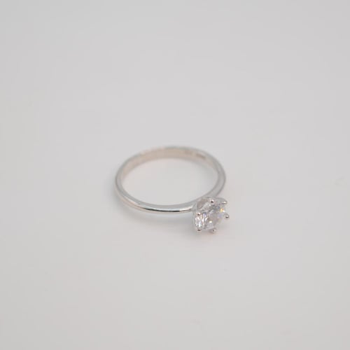 خاتم سولتير فضة