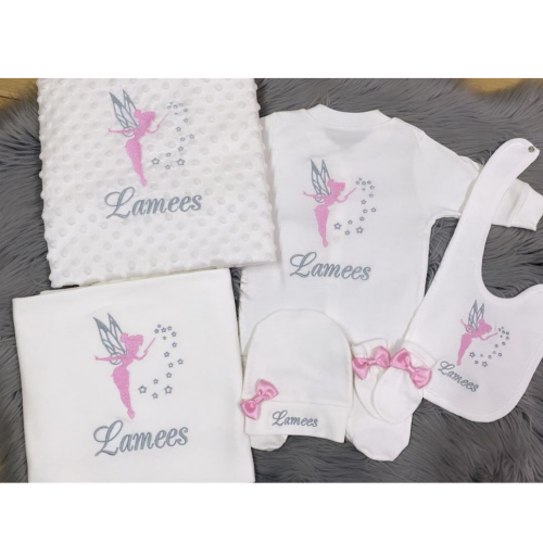 تينكر بيل الوردي مطرز