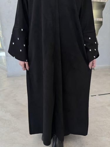 عباية كم نجوم مفتوح - قماش شمواء