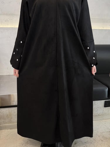 عباية كم نجوم مفتوح - قماش شمواء