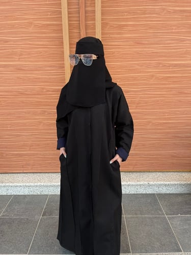 عباية اكمام كحلية - كريب