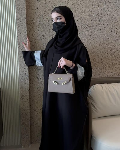 عباية بشت الكم مفتوح - قماش كتان