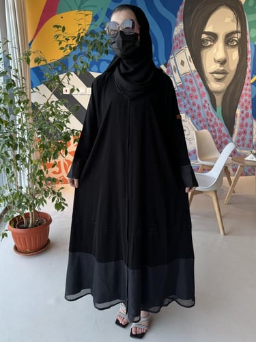 عباية الكم والاسفل تل نص كلوش - قماش ملكي