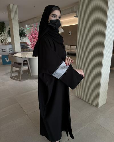 عباية بشت الكم مفتوح - قماش كتان