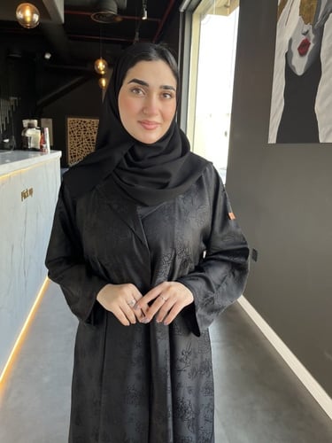 عباية بليزر جكار نص كلوش - قماش جكار