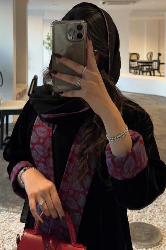 كريب أو مخمل بكم بإصباع أو كشمير وطرحه بوجهين ( مه...