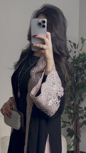 كريب ملكي كلوش دانتيل بينك