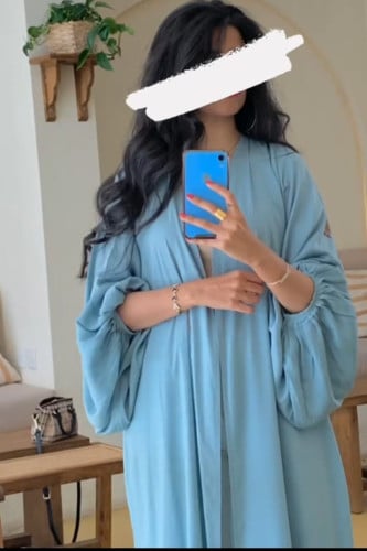 حرير مغسول بكم بالون أسود-زيتي-تيفاني-جملي