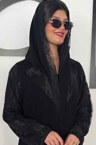 بليزر كريب كلوش بأكمام دانتيل