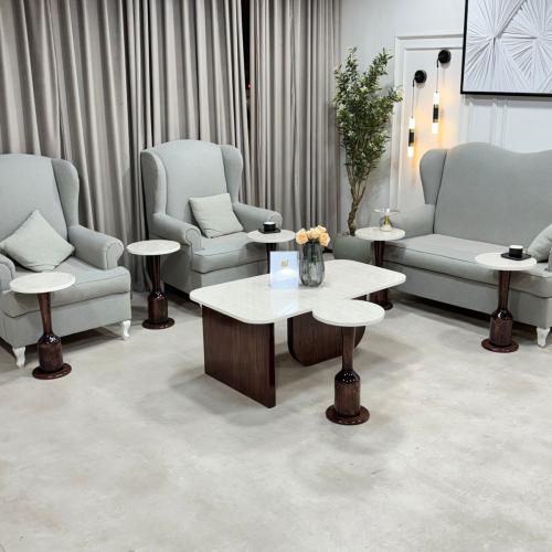 طقم طاولات مع 6 خدمة
