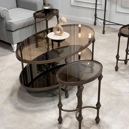 طقم طاولات مع 4 خدمة عصري بتصميم أنيق