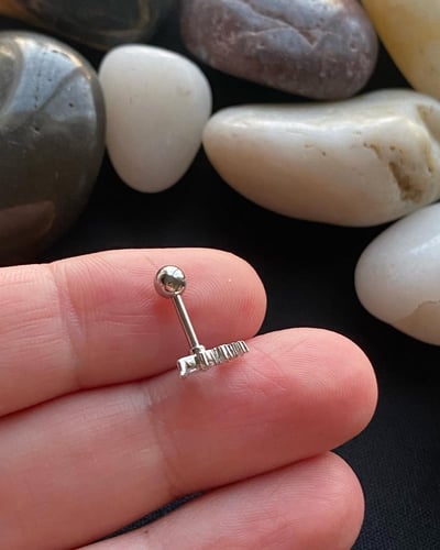 بيرسنق للاذن لون فضي