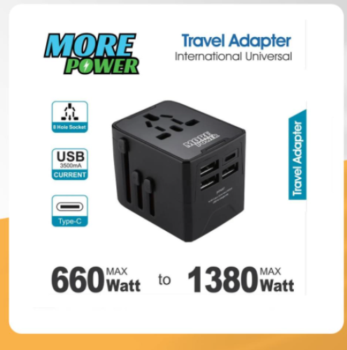 مور باور -شاحن سفر 3 منافذ