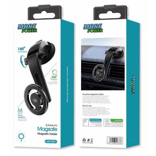 قاعدة جوال مور باور ماك سيف + معناطيس كبير - أسود