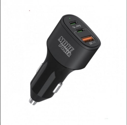 شاحن سيارة مور باور 3 منافذ 60 واط يدعم تقنية الشح...