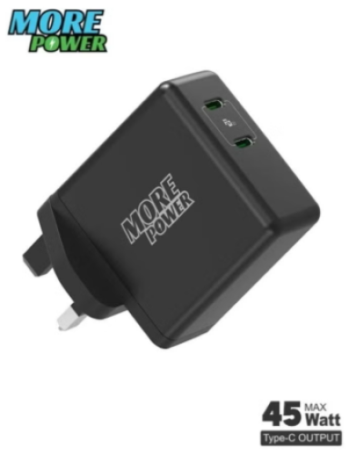 مور باور -شاحن بيت 2 منفذ 45 وات