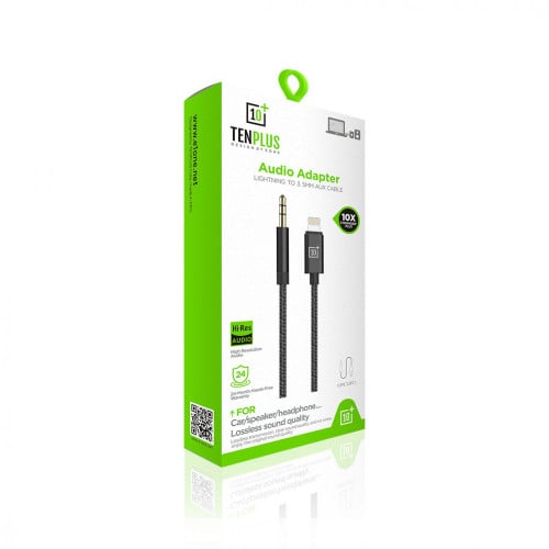 وصلة ايفون aux لأيفون من TENPLUS بطول 1.5 متر قماش...