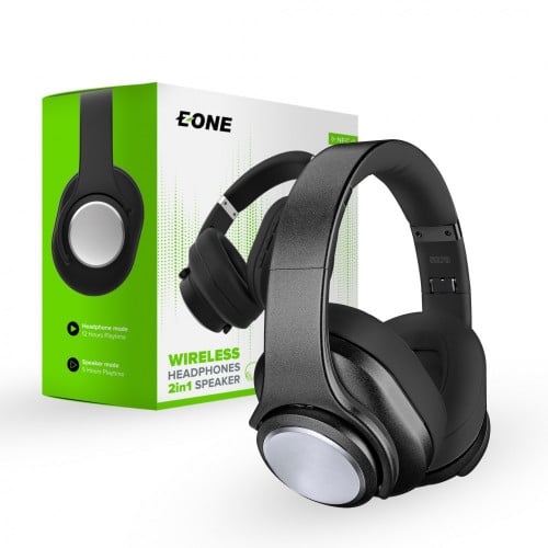 سماعة راس بلوتوث 2 في 1 أذن و اسبيكر EONE -اسود