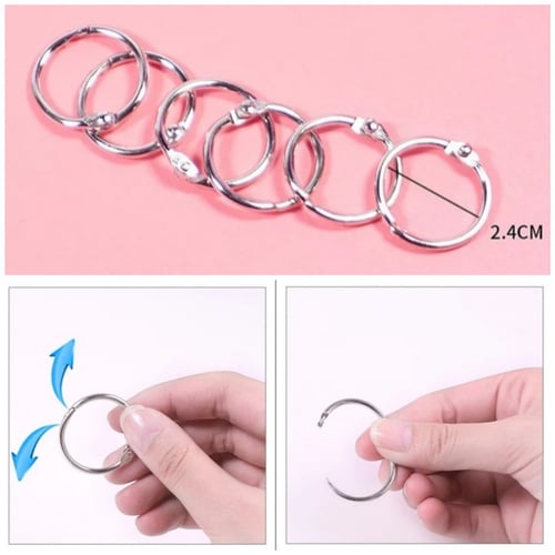 حلقات معدنية للدفاتر قطر 2.4 سم (عدد 6)