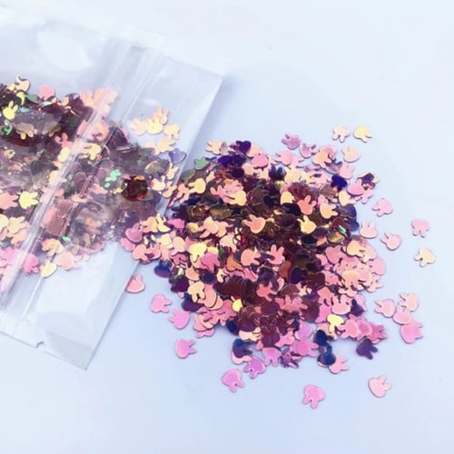 ترتر شكل الأرنب بعدة ألوان (وزن الكيس 10 جرام)