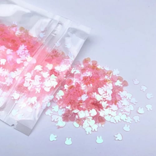 ترتر شكل الأرنب بعدة ألوان (وزن الكيس 10 جرام)